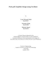 Electronic Design of Amplifier Using Wein-bridge Oscillator
