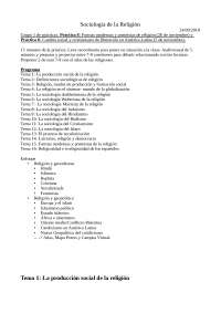 Sociología de la Religión: Un Programa de Estudio