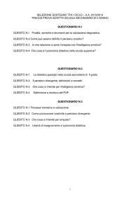 TESTA TFA SOSTEGNO BARI, Prove d'esame di Pedagogia