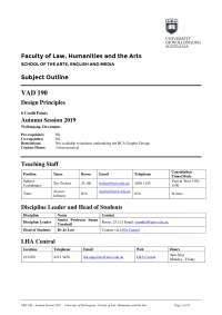 VAD190 Subject OUtline