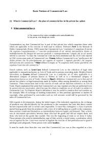 Basic notions of commercial law