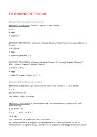 Le Proprietà degli insiemi - Docsity
