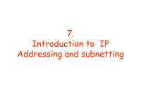 Introduction to IP Addressing and Subnetting