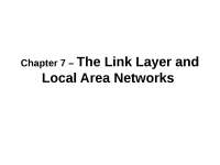 Link Layer and Local Area Networks: Error Control and Flow Control