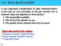 Data Rate Limits and Channel Capacity in Data Communications