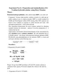 NaOH titration with KHP - Docsity