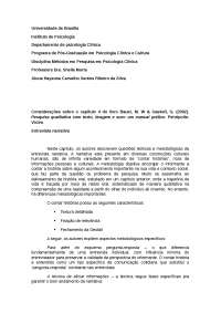 Resumo capítulo 4 do livro Bauer, M. W & Gaskell, G. (2002). Pesquisa qualitativa com texto, imagem e som: um manual prático. Petrópolis: Vozes.