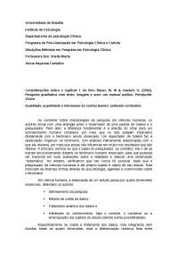 Resumo cap. 1 Bauer, M. W & Gaskell, G. (2002). Pesquisa qualitativa com texto, imagem e som: um manual prático. Petrópolis: Vozes.
