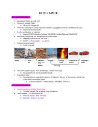 Exam 1 Review Notes - Resources Geology | GEOS 1024 - Docsity