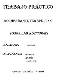 trabajo de acompañante terapeutico sobre adicciones