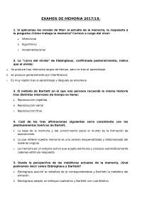 examen de  psicologia de la memoria
