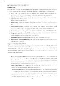 events management lecture notes