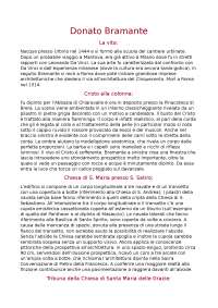 Riassunto dettagliato su Donato Bramante