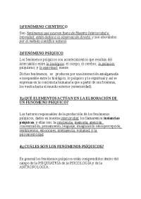 psicologia fenomeno psiquico