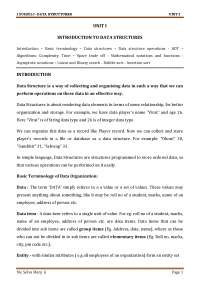 Data structures and algorithm - Docsity