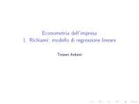 Regressione con modello ols