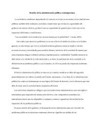 Desafíos de la administración pública contemporánea