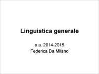 Semantica: Linguistica Generale - Livello di Analisi del Significato