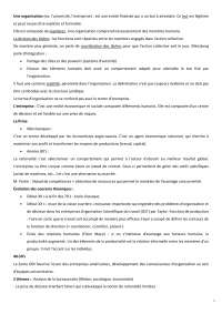 théorie de la firme (théorie d'organisation).Résumé