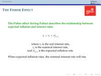 Fisher equation as shown by the fisher hypothesis