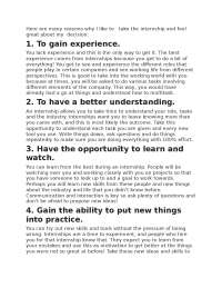 why i like to join internship programm in your org.