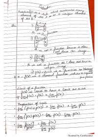 Calculus - Business Mathematics - Lecture Notes
