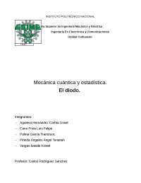 EL DIODO Y SUS APLICACIONES EN MECANICA CUANTICA