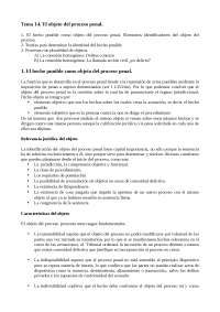 Tema 14. El objeto del proceso penal.