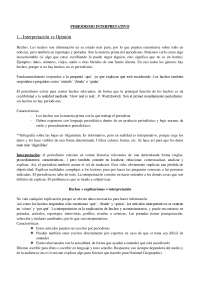 El Periodismo: Hechos, Interpretación y Opinión