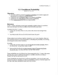 Statistics Notes on Probability