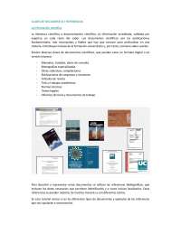 Información Científica: Tipos de Documentos y Referencias Bibliográficas
