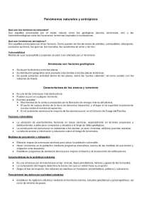 Fenómenos naturales y antrópicos