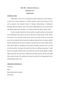 SEDIMENTATION EXPERIMENT