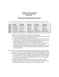 International finance questions