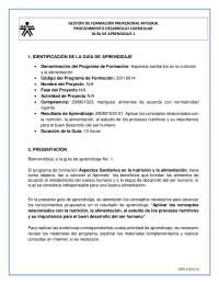 guia de aprendijaje de alimentacion