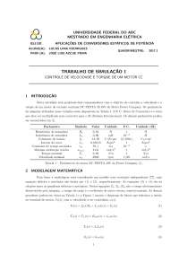 CONTROLE DE VELOCIDADE E TORQUE DE UM MOTOR CC