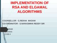 RSA and ELGAMAL Algorithms ppt