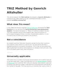 TRIZ model principles