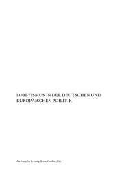 Lobbyismus in der Deutschen und Europäischen Politik