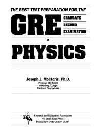 Physics Graduate Record Examination - Docsity