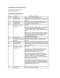 Calendarización Historia 2019