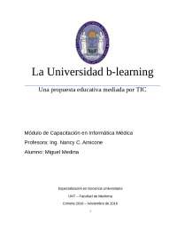 La Universidad b-learning  Una propuesta educativa mediada por TIC