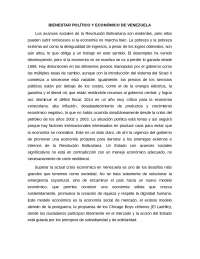 BIENESTAR POLITICO Y ECONOMICO DE VENEZUELA