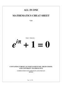Mathematics cheat sheet
