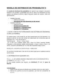 MODELS DE DISTRIBUCIÓ DE PROBABILITAT II
