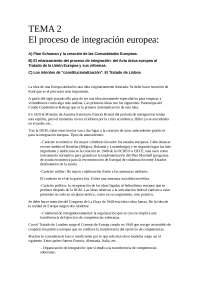 Proceso de integración europea - Docsity