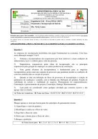 PROVA FINAL ORÇAMENTO E INCORPORAÇÃO DE IMÓVEIS