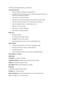 Consistencia, densidad, porosidad, y color del suelo