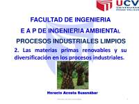 recursos renovables en PROCESOS INDUSTRIALES LIMPIOS