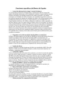 Funciones Especificas del Banco de España